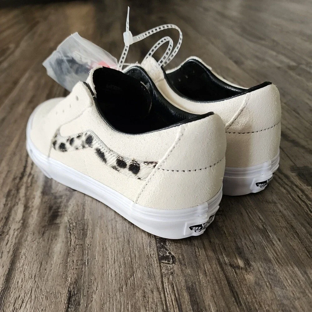 Vans Soft Suede Marshmallow/Dalmation SK8-Low Skate Shoe Women's 6.5 Men's 5